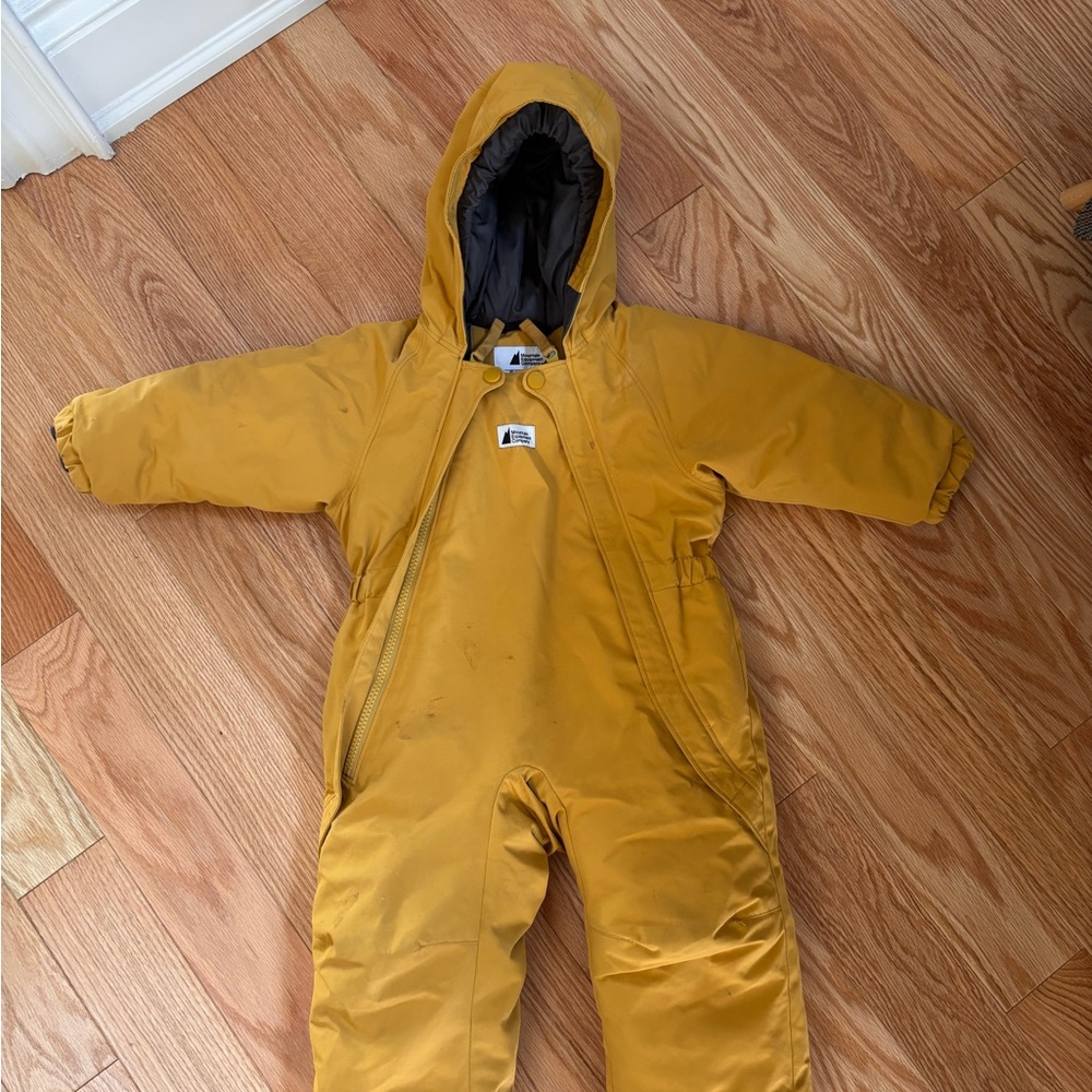 MEC Kids Mustard Yellow Hooded One-Piece Snowsuit
